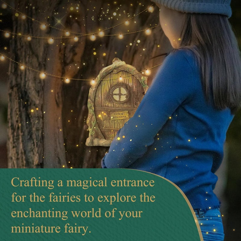 Drhomeam 6PCS for Miniature Fairy Door, for MINI Fairy Garden Door for Tree, Tiny House Doors Fairy Garden Accessories, Outdoor Tree Decor Accessories - Image 5